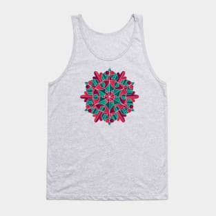 Poinsettia Mandala Snowflake Geometric Design Tank Top